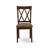 3 Piece Dining Room Furniture Set Contains a Round Kitchen Table with Pedestal and 2 Linen Fabric Upholstered Dining Chairs, Mahogany-748710719-682170271-700968730
