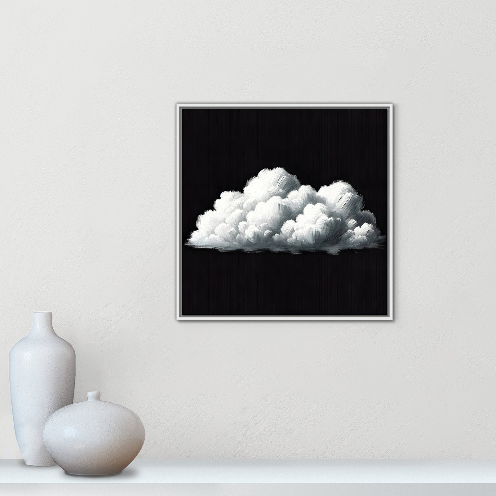 Ottavia "White Clouds" Print, 25.5" H x 25.5" W, White