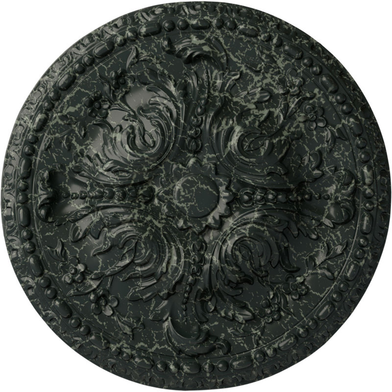 Médaillon de plafond 19 5/8 "x P 3/4" P Amelia (convient aux auvents jusqu'à 2 3/8 "), Tortue peinte craquelé