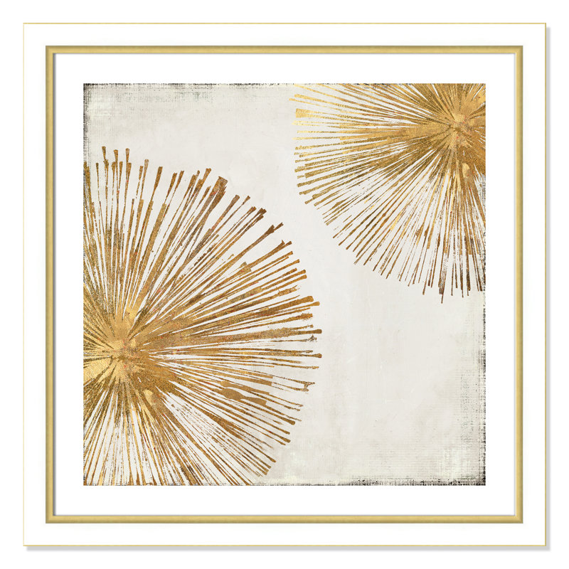 Impression sur cadre photo Gold Star I, H 34,25 po x l 34,25 po x P 1,125 po, Blanc et doré