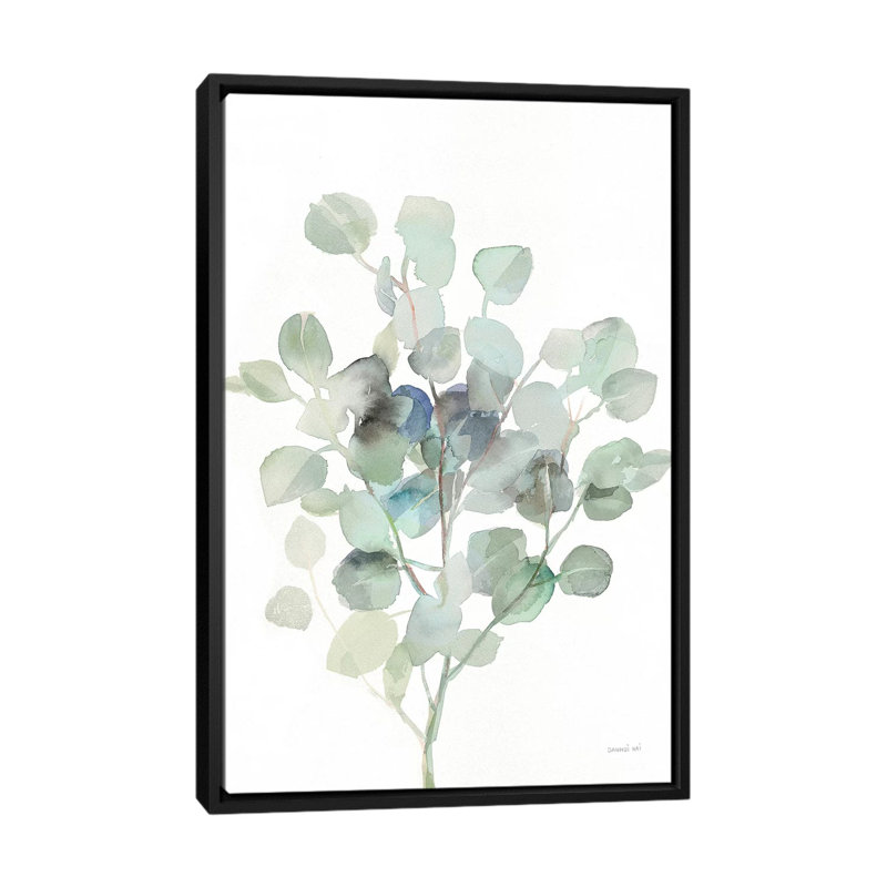 Eucalyptus III cool par Danhui nai, reproduction d’art, Pas de tapis, H 48 po x l 32 po x P 1,5 po, Toile avec cadre noir
