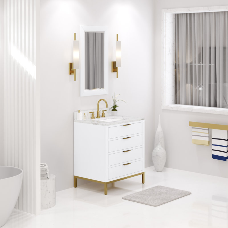 Gervais Single Bathroom Vanity Set, Pure White, No, 30"