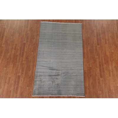 Tapis oriental gris / vert Gabbeh 4 x 7