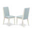 L'ensemble de table de salle à manger 7 pièces comprend une table de cuisine en ciment et 6 chaises rembourrées en lin bleu ciel avec dossier haut - Lin brossé blanc.-726554554-726554552
