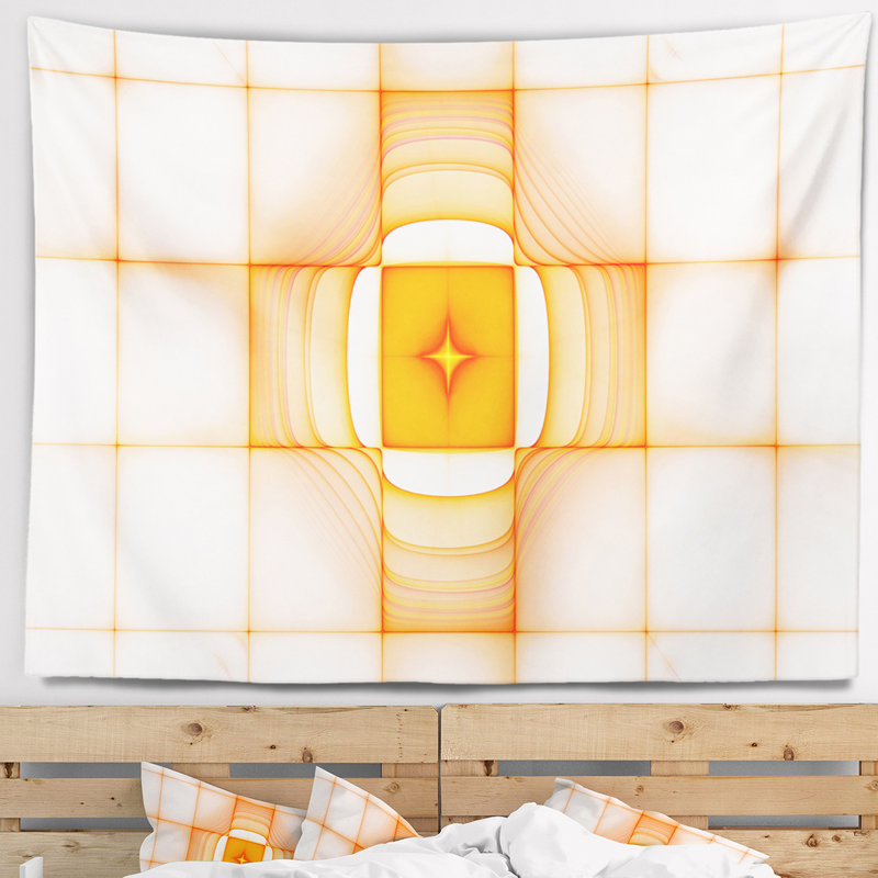 Tapisserie pare-soleil à infrarouges abstract jaune, H 68 po x l 80 po