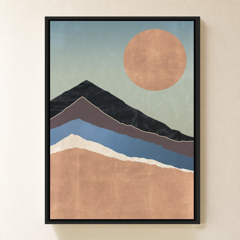 «Mountain Sunset - Vista» par Otto Gibb - impression sur toile, 28" H x 22" W, Black