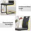 Ensemble de salle à manger 5 pièces en verre, 4 chaises rembourrées en polyuréthane, structure en métal-980706959
