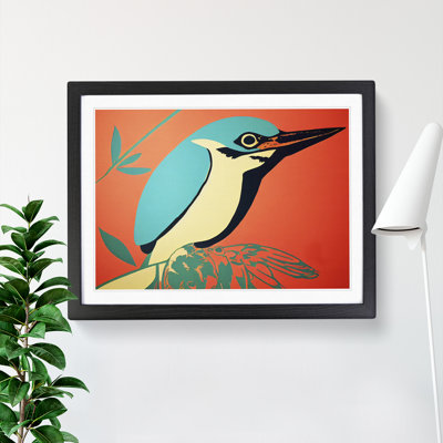 Spectacular Kingfisher Bird Abstract - Framed Print