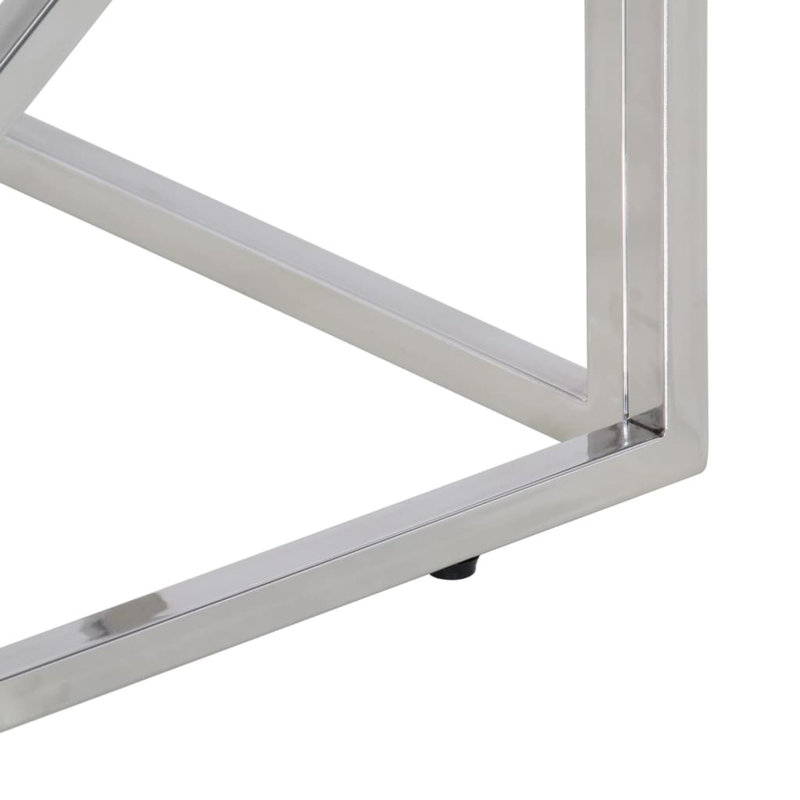 Lorenzina Frame Single Coffee Table, Wood, Silver and Light Brown