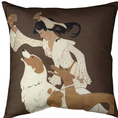 Auguste Roubille Animal Print Reversible Throw Pillow