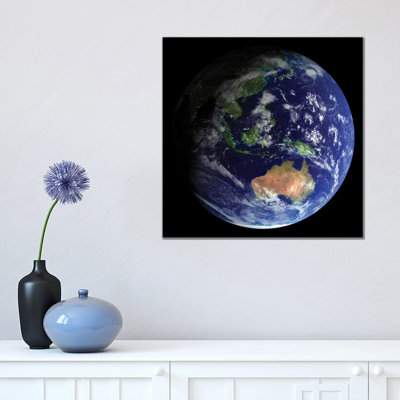 Full Earth From Space Showing Australia by Stocktrek Images - Wrapped Canvas Gallery-Wrapped Canvas Giclée