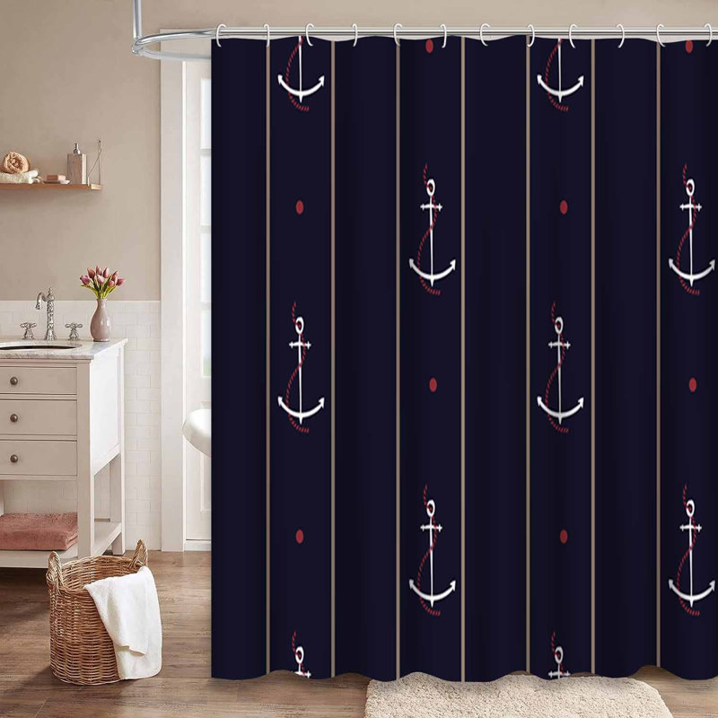 Rideau de douche à 12 crochets Retro, L 72 po x l 72 po