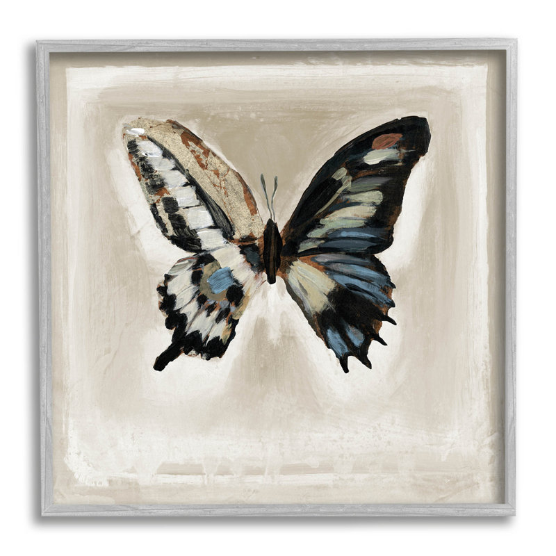 "Bold Butterfly Insect", art mural texturé par Stacy D''Aguiar, H 12 po x l 12 po x P 1,5 po, Estampe numérique Farmhouse