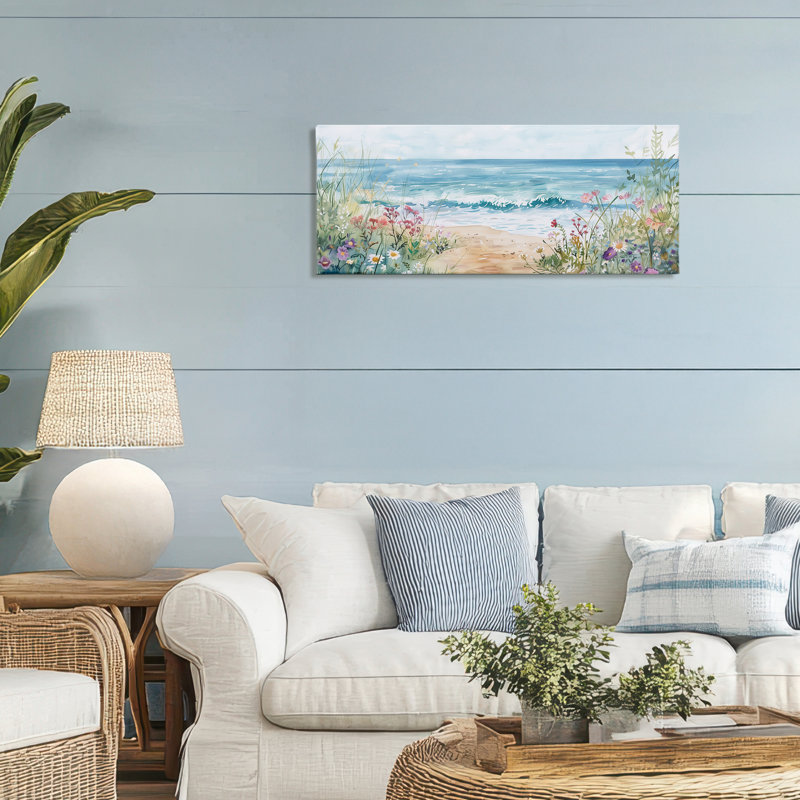 Toile de plage avec fleurs sauvages, conception par Heidi Kuntz, H 13 po x l 30 po