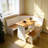 3-piece L-shaped Breakfast Nook Dining Set With Hidden Storage, Modern Wood Corner Dining Table And Bench Set For Small Spaces & Kitchen, Natural And White-1669800451