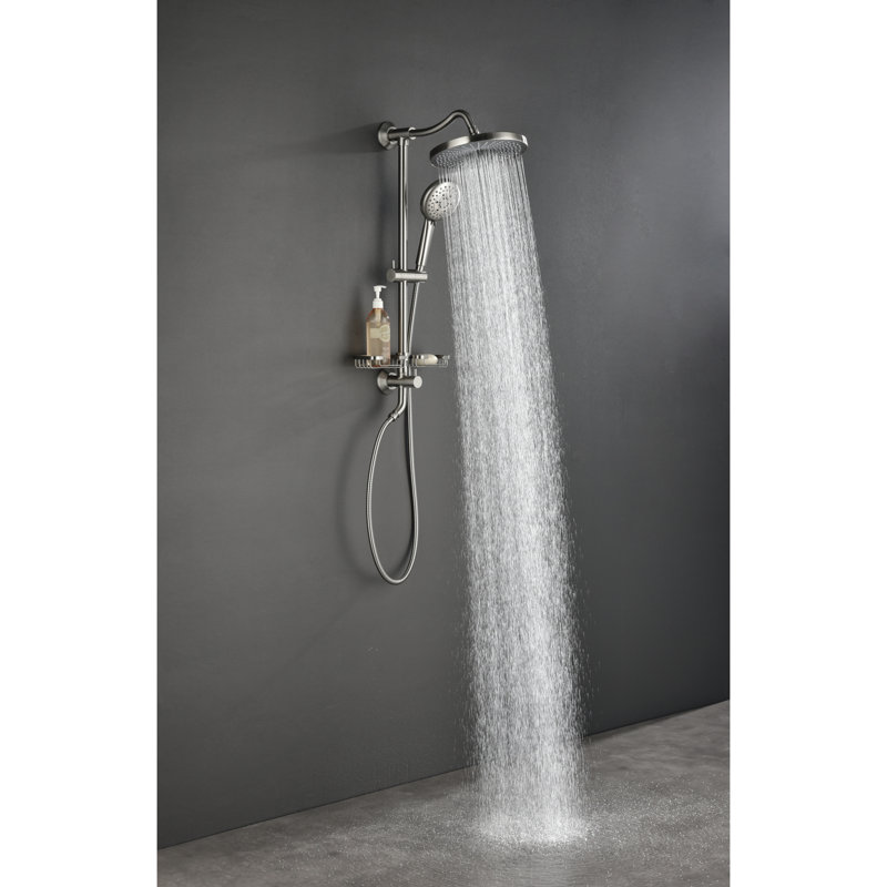 Robinets et systèmes de douche réglables, nickel brossé, design moderne pour la maison