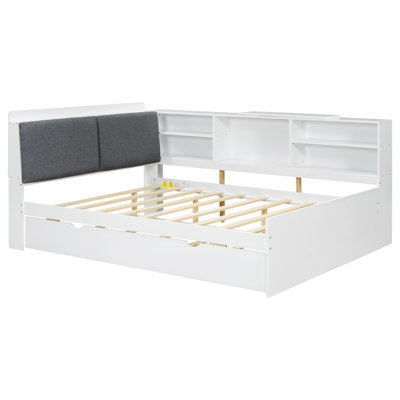 Wood  Platform Bed With Trundle