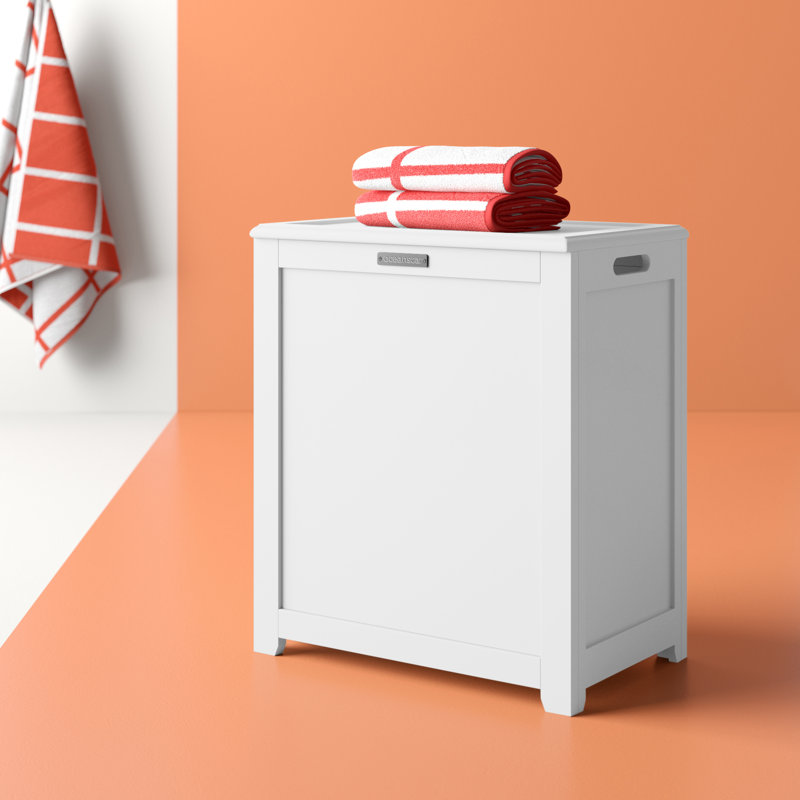 White Rectangular MDF Laundry Hamper with Lid