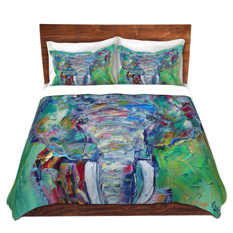Ensemble de housse de couette en microfibre DiaNoche par Karen Tarlton - Éléphant 3