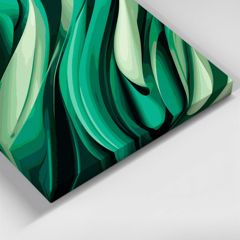 Gradient Abstract 20 Green Canvas Wall Art, 11" H x 14" W