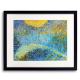 Moon Over Spruce Forest Print by Marsha Heller