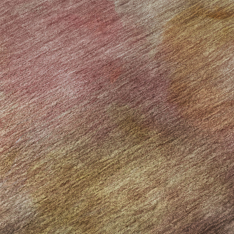 Tapis abstrait lavable à la machine de qualité supérieure Mayfield AMF2312, Rose, 1 pi 8 po x 2 pi 6 po