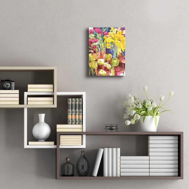 «Spring Paletts» par Annelein Beukenkamp, art mural en verre acrylique, H 16 po x l 12 po x P 0,13 po