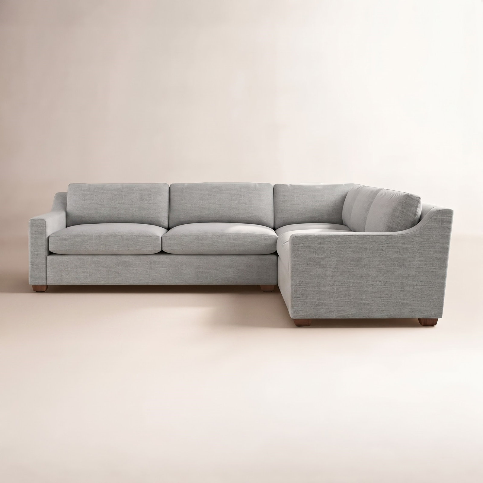 Rhodes L-Sectional, Brown, Bella Cocoa Performance Velvet