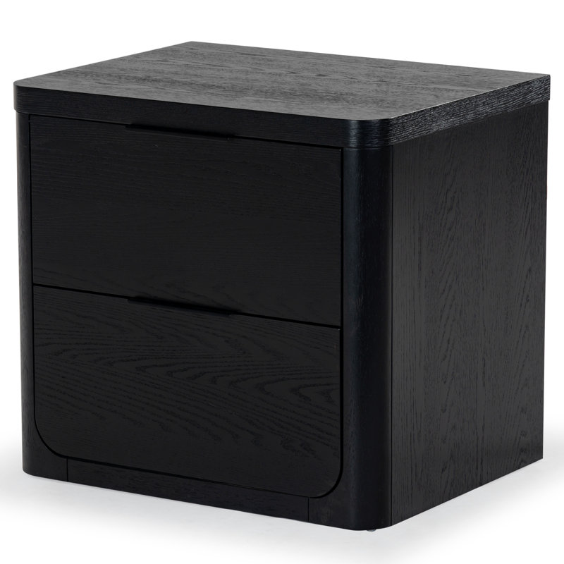 Table de chevet 2 tiroirs Altus, Noir