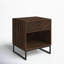 Table de chevet en bois à chevrons avec tiroir-853712948