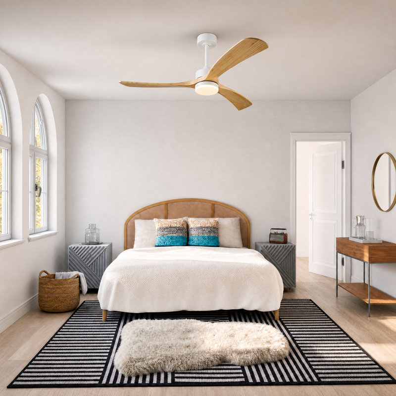 Ventilateur de plafond 52 po à intensité variable Modern Farmhouse avec lumières DEL et télécommande