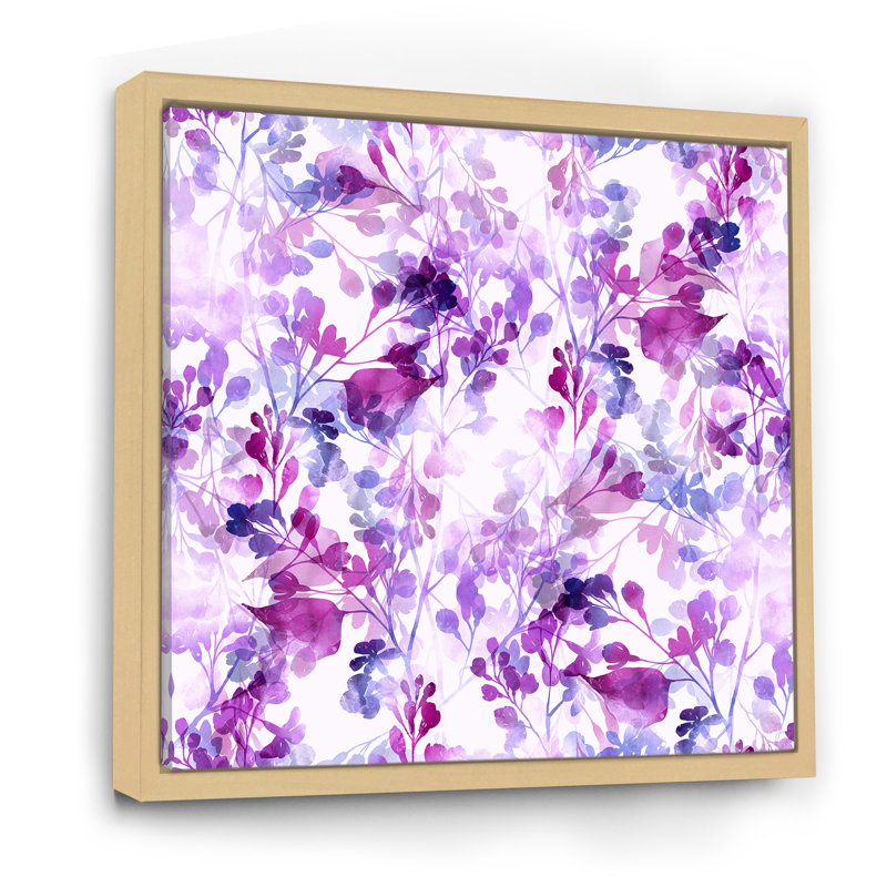 Branches de membres lilas - Impression sur toile, Cadre flottant érable, H 36 po x l 36 po