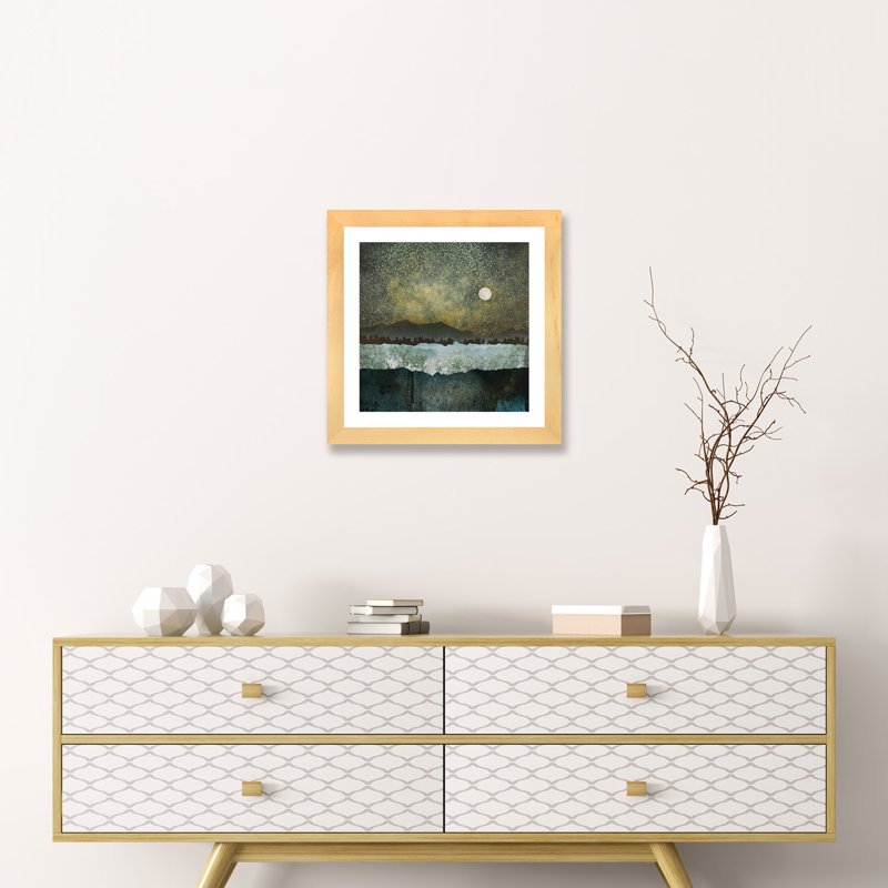 Étoiles - imprimé, H 16 po x l 16 po x p 1 po, Cadre papier naturel