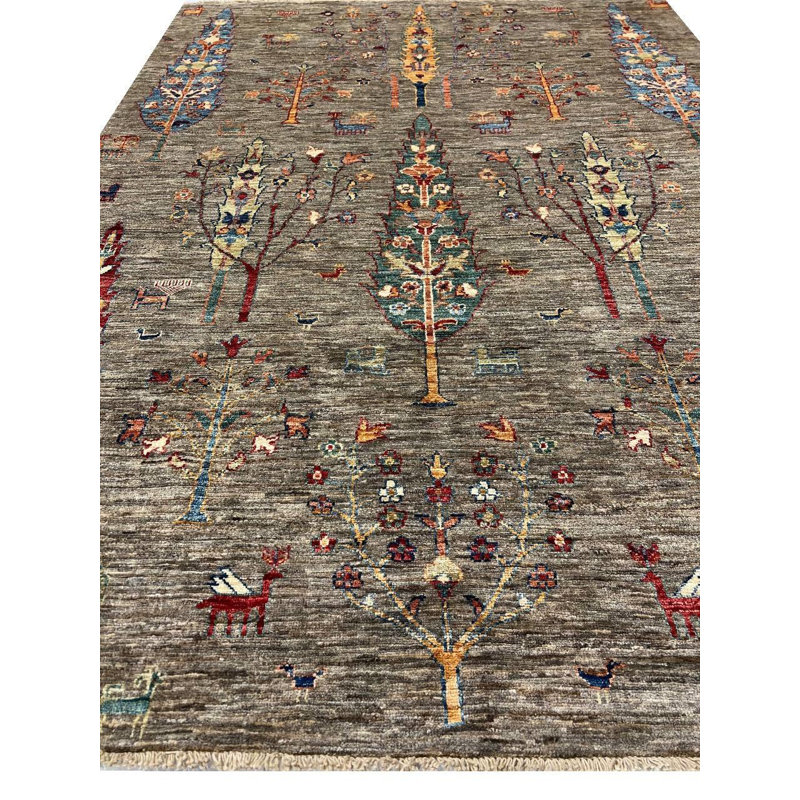 Abstract Area Rug in Gray