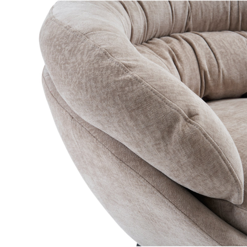 Upholstered Swivel Accent Chair, Brown Chenille