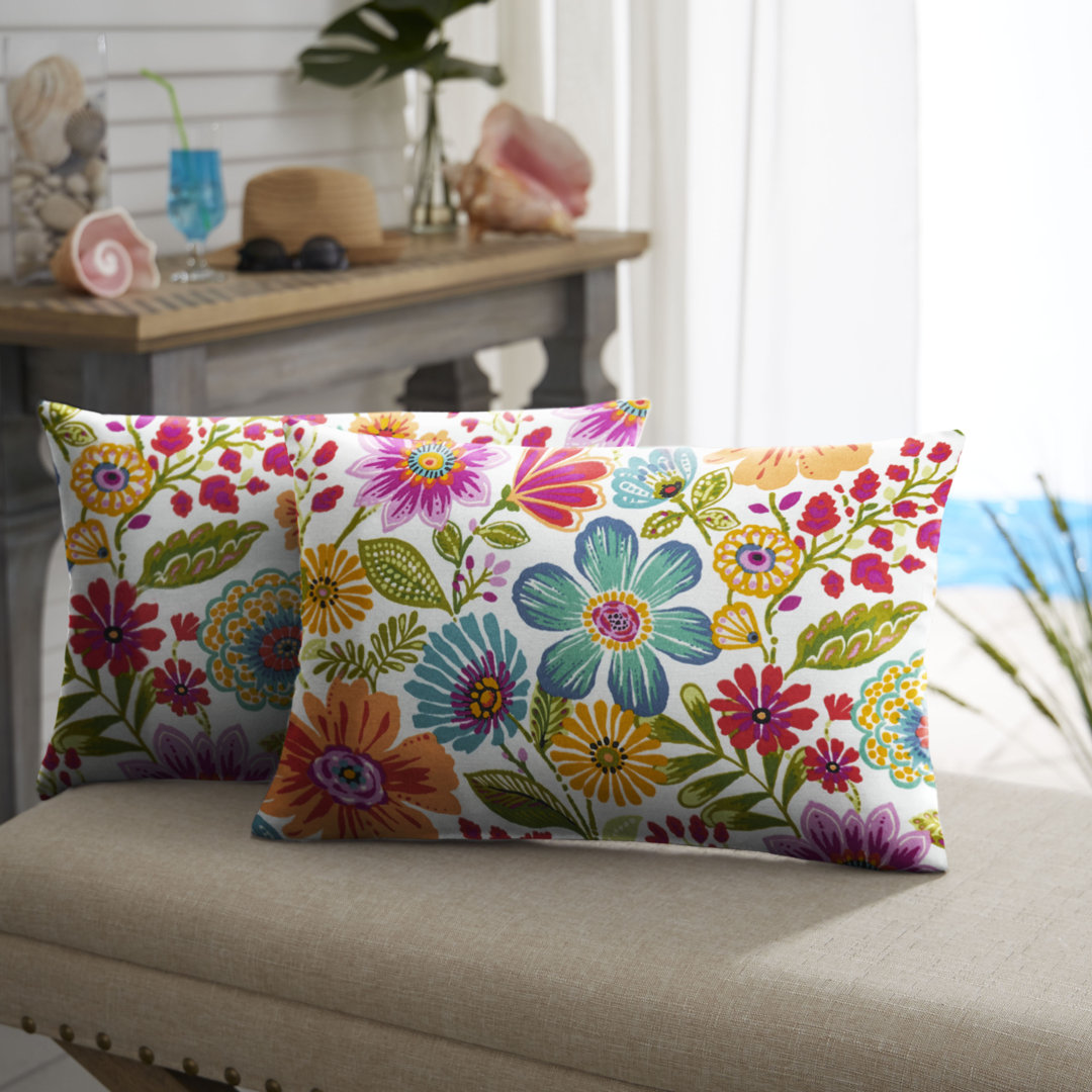 Gabby Indoor / Outdoor Floral Lumbar Pillow (Set of 2) Mozaic Company