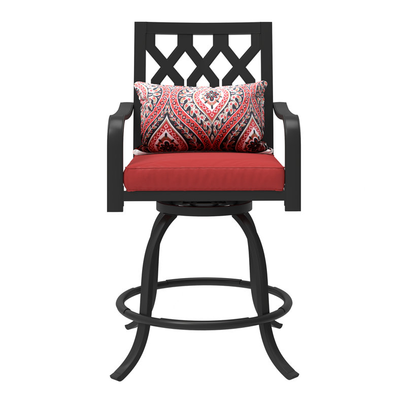 Chaise chic avec dossier haut et dossier haut, Rouge / rouge