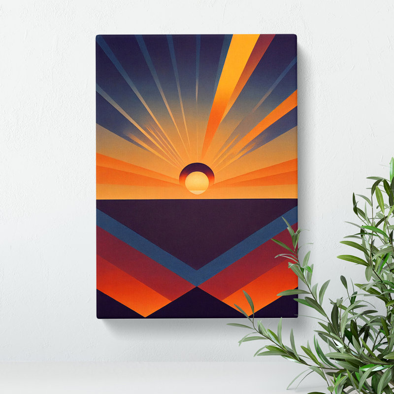 Fascinating Abstract Sunset - Wrapped Canvas, 60cm H x 40cm W