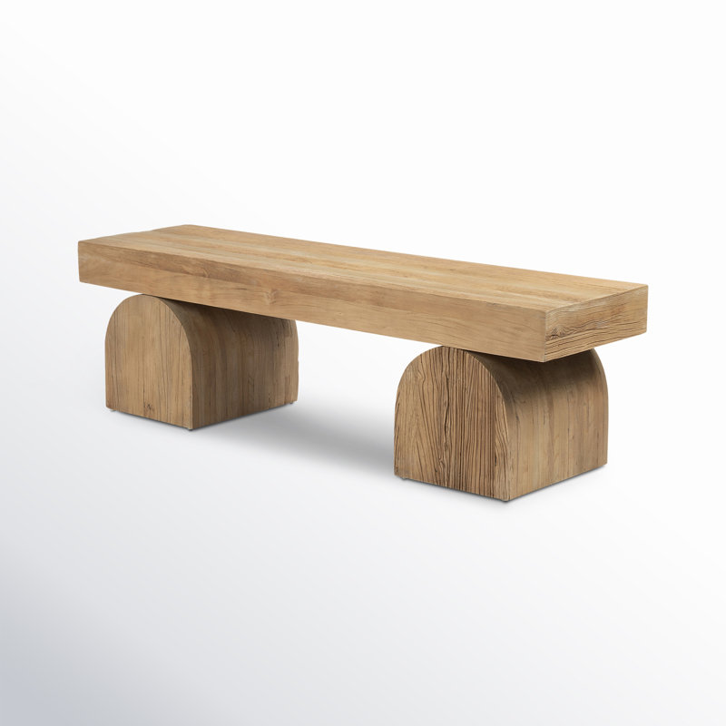 Francois 60" Solid Wood Bench, Reclaimed Natural Elm