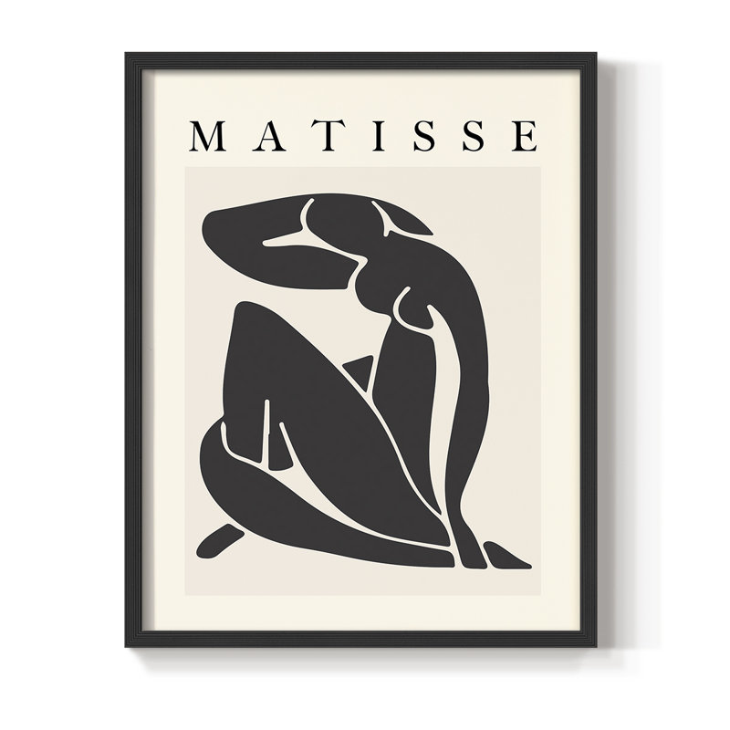 Matisse CCCCLIXIX, reproduction encadrée - bois massif, Noir, H 20 po x l 16 po