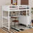 Twin Size Loft Bed With Desk And Drawers, Wooden Loft Bed With Shelves-674470622