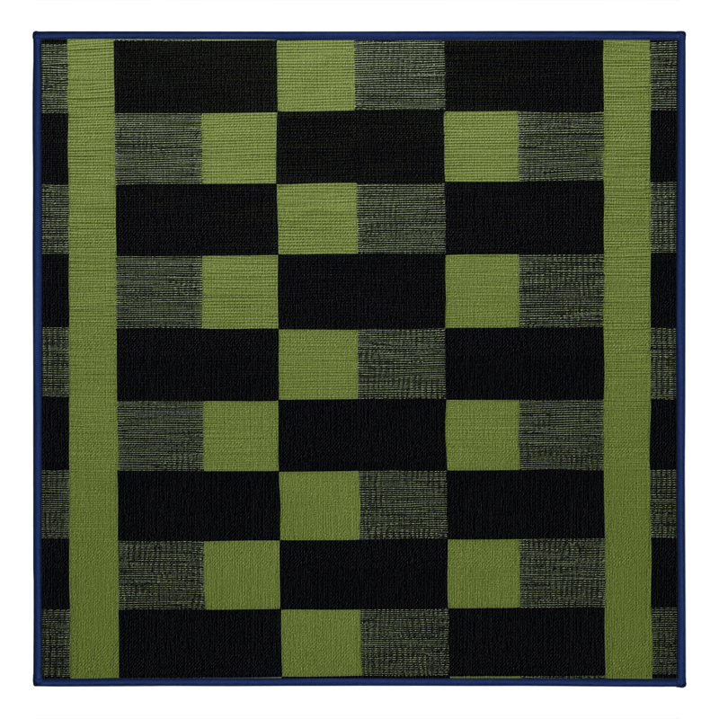 Tapis bleu à carreaux lavable à la machine, Carré 6 pi