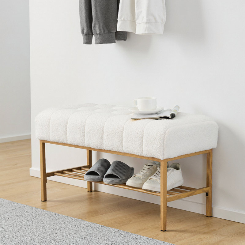 Banc de rangement rembourré Modern Linen