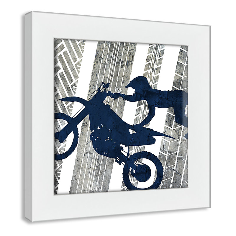 «Motorcross Motocross 2», art encadré, H 10 po x l 10 po x P 0,6 po, Cadre blanc