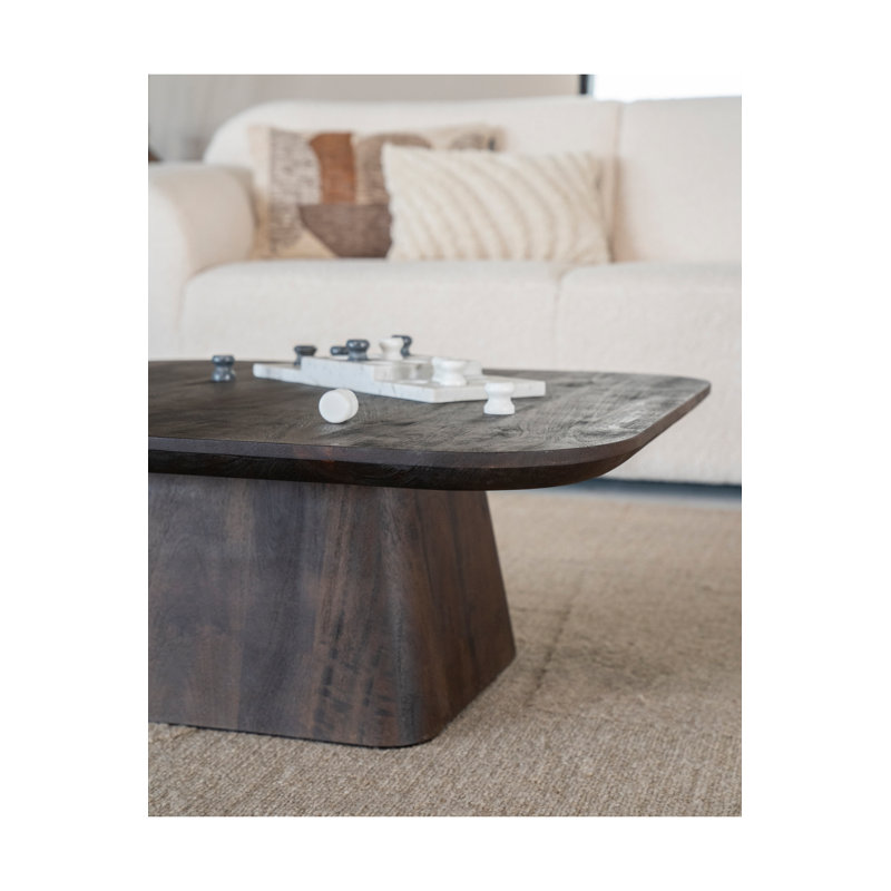 Aron Solid Wood Coffee Table, Brown