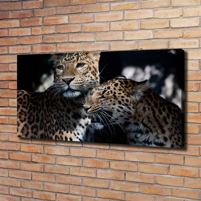 Two Leopards - Wrapped Canvas Print