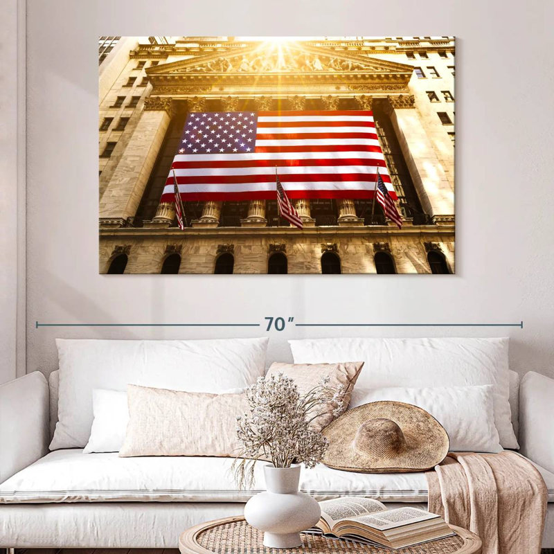 Drapeau américain Borges Wall Street, H 34 po x l 51 po