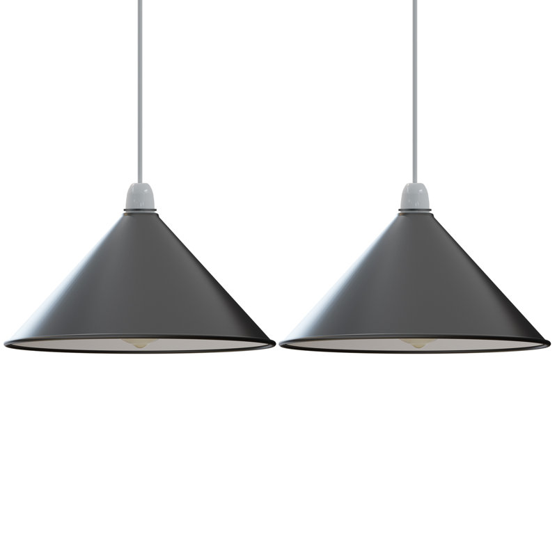 14.3cm H Metal Cone Lamp Shade ( Screw On ), Black