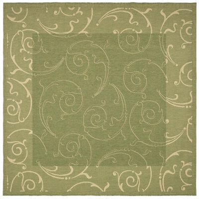 Tapis olive / naturel Davonia