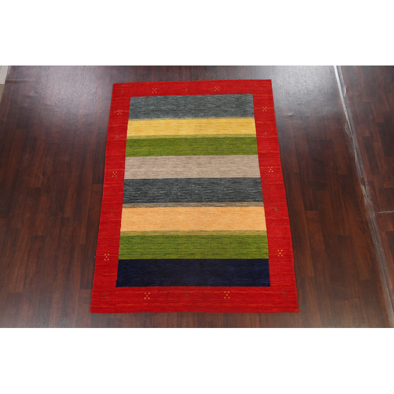 Tapis oriental abstrait abstrait Gabbeh 6 x 8